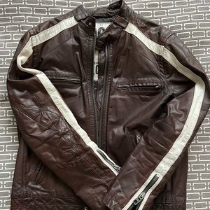 Leather motorcycle jacket